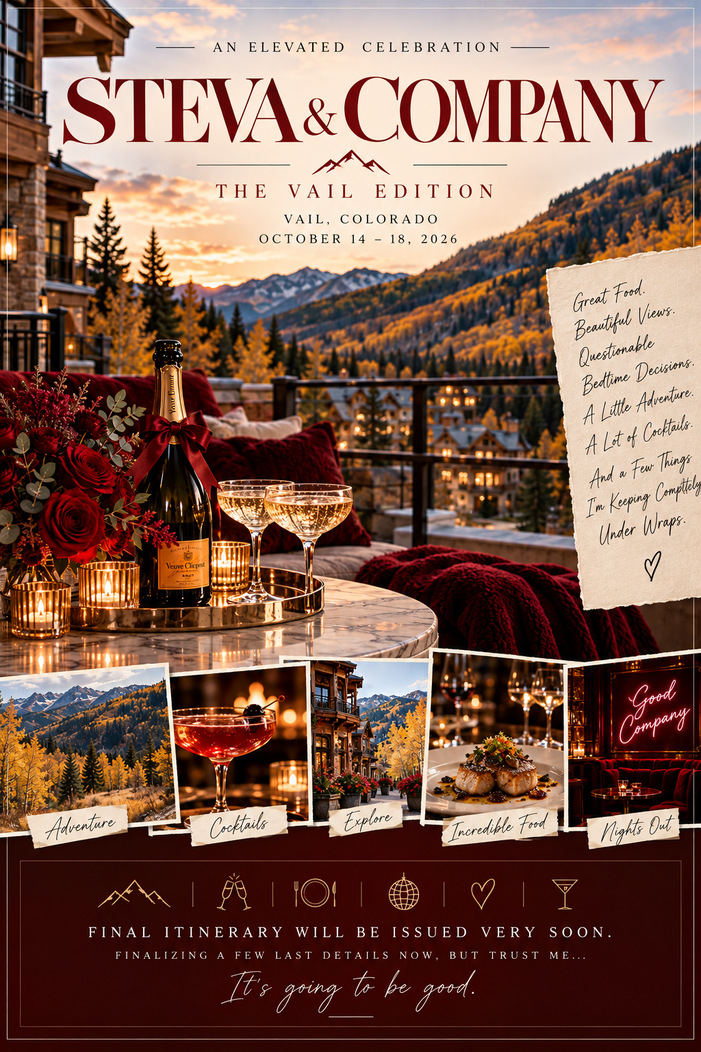 Steva & Company Vail Edition celebration poster